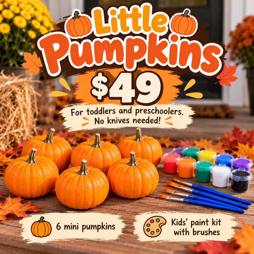Little Pumpkins: 6 mini pumpkins and a kids' paint kit with brushes
